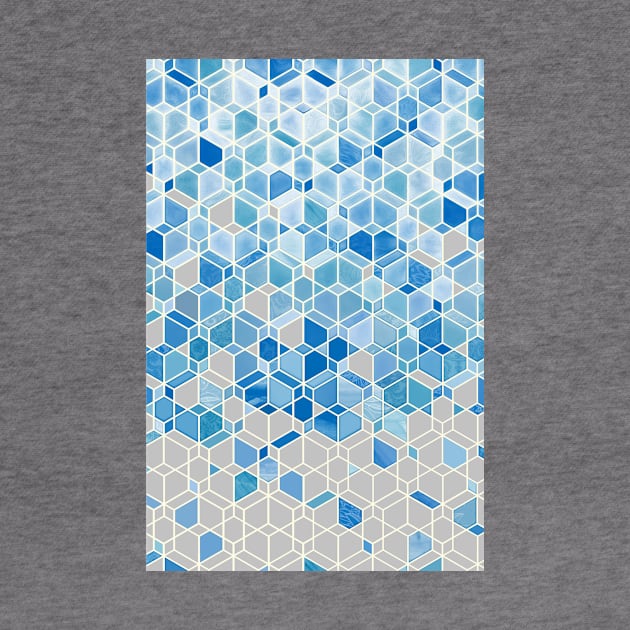 Cubes & Diamonds in Blue & Grey by micklyn